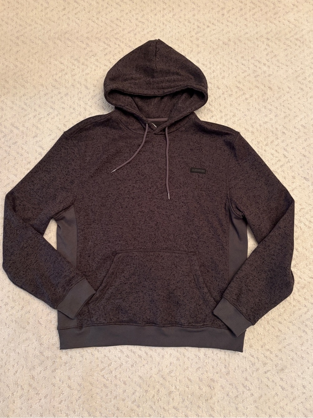 Quiksilver Keller Fleece Pullover Hoodie Size L Heavyweight Dark Grey